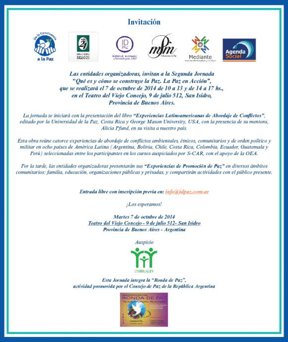 II JORNADA DE PAZ "LA PAZ EN ACCION"2014- SENTIR